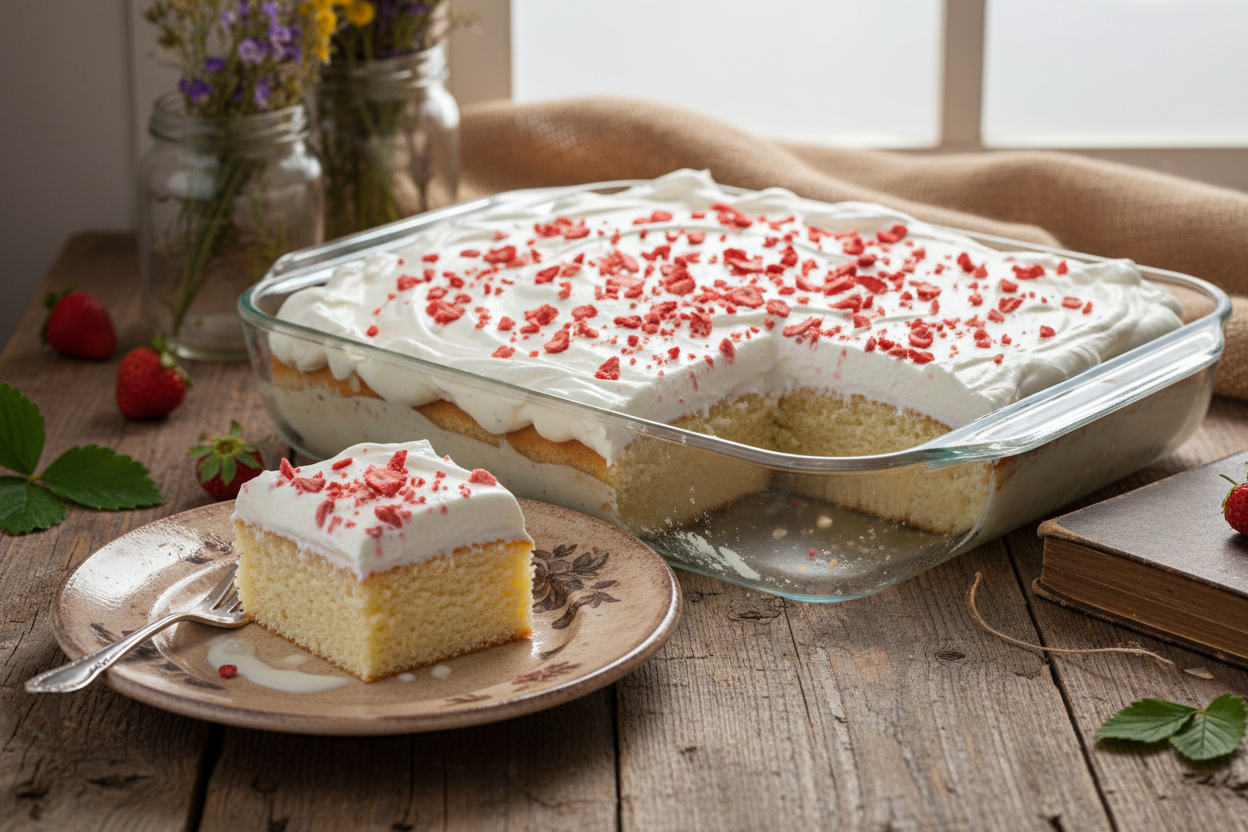 Single Layer Tres Leches Sheet Cake